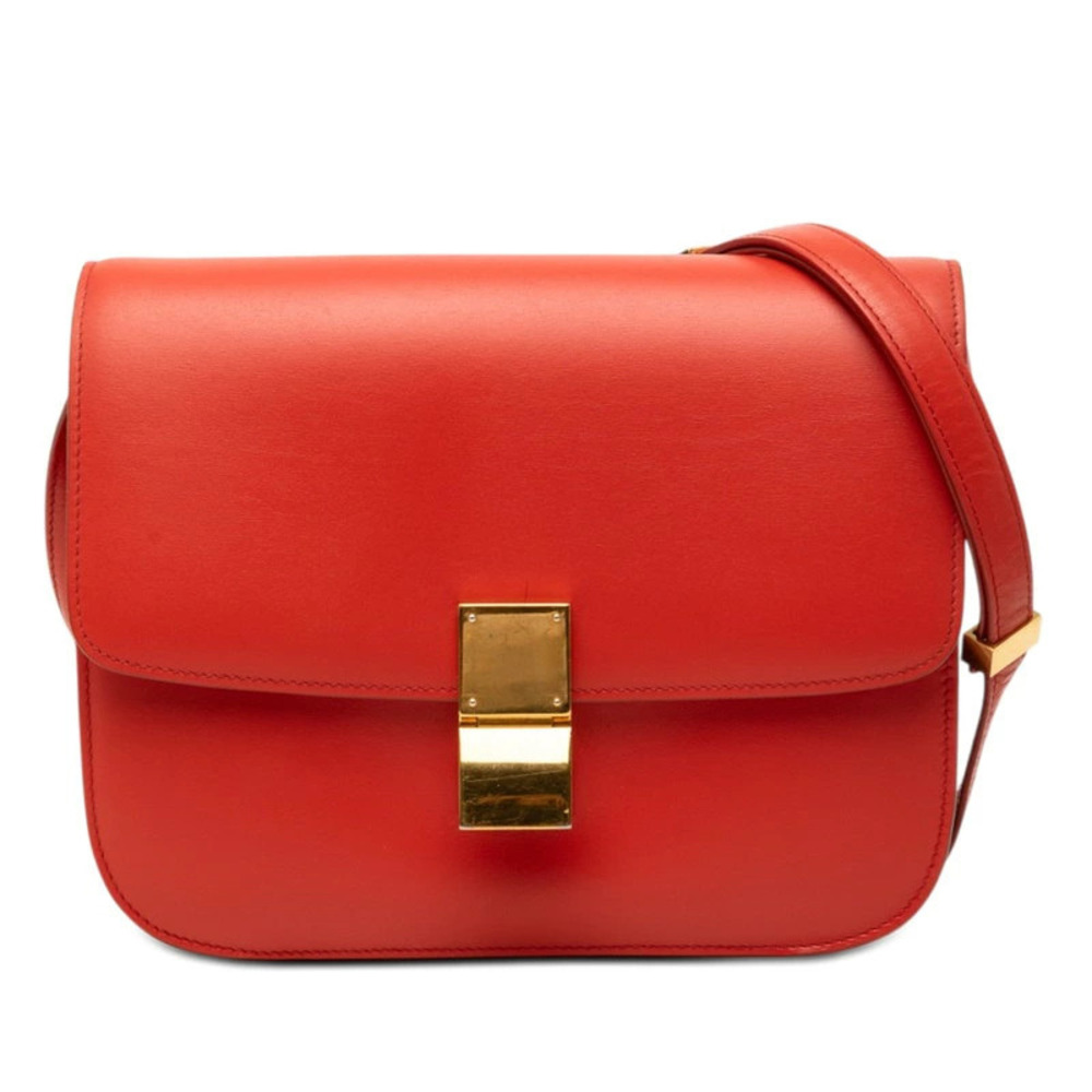 Celine Crossbody Bag Orange Leather